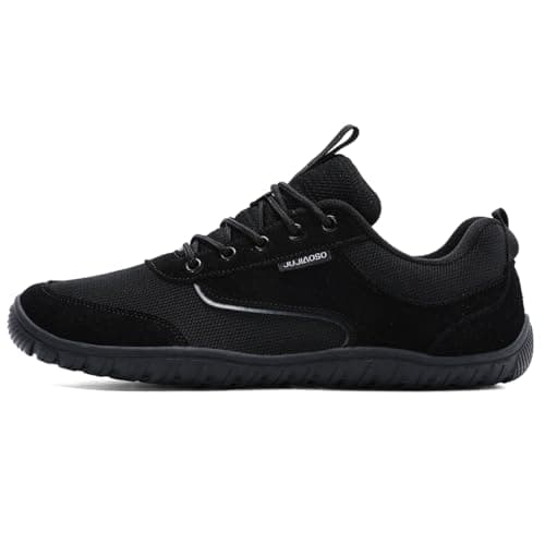 JUJIAOSO Unisex Wide Barefoot Shoes for Men Women Outdoor Trail Running Minimalist Walking Shoes Lightweight and Breathable(Black,UK 9) — view 4