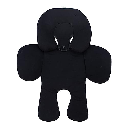 JYOKO Kids Universal Baby Reducer 2 Pieces Made Of Organic Cotton For Pram And Group 0 Car Seat Made In Barcelona – Head And Body Support – Black Series — view 6
