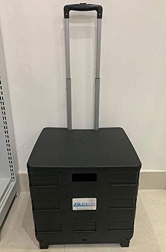 NEW HEAVY DUTY EXTRA LARGE FOLDABLE FOLDING SUPERMARKET GROCERY SHOPPING BOOT TRUNK CAMPING CART CRATE BOX TROLLEY 40KG CAPACITY FOLDS FLAT BLACK LID