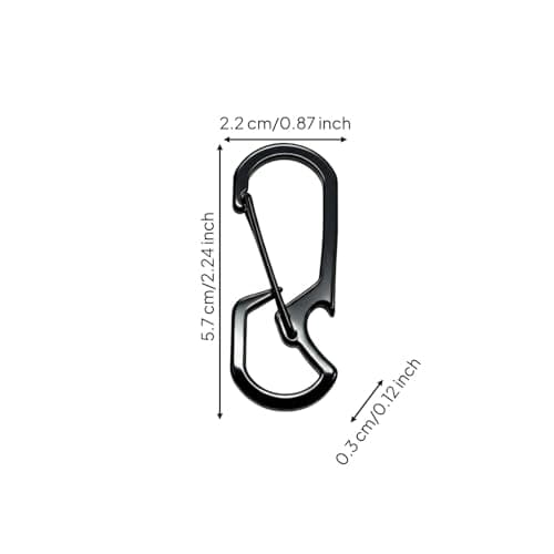 Wsymxuo Keychain Bottle Opener Multi Tool Bottle Opener Keychain Heavy Duty Stainless Steel Carabiner for Travel, Matte Black — view 3