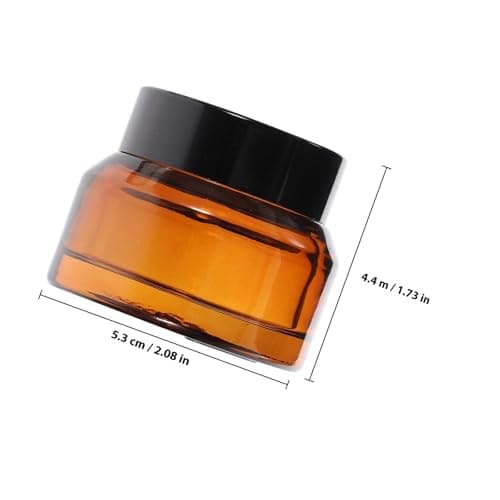 NUOBESTY 5pcs Cosmetic Jars Refillable Travel Containers 15g Brown Glass and Pp with Lids for Storing Cosmetic Items, Christmas and New Year Random Color — view 2
