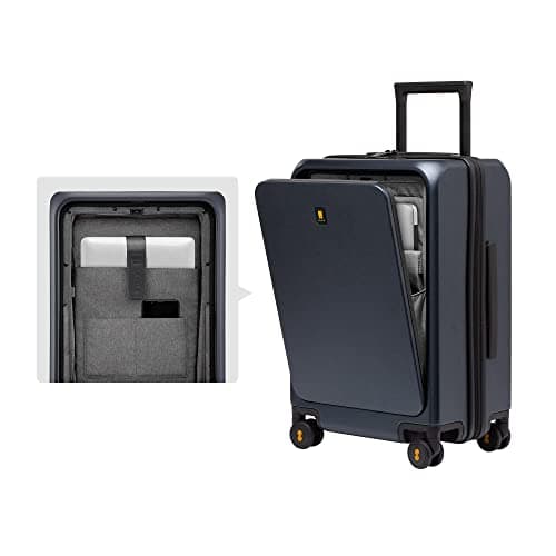 LEVEL8 Carry-on Suitcase 20 Inch with Laptop Compartment, Travel Luggage Hardshell with USB Charging Port, Cabin Size Lightweight with 8 Spinner Wheels,TSA(57cm,38L, Royal Blue) — view 3