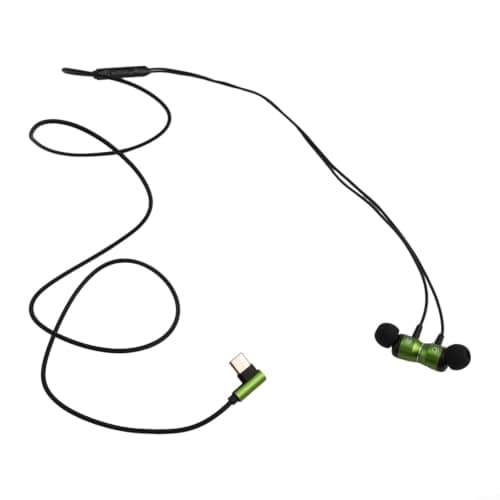 Wired On-Ear Headphones with Mic 3.5mm Foldable Lightweight ABS Wired Headphones Portable Compact Design Noise Isolating Wired Headset for Travel Commute Daily Use Compact 12cm Wired (TYPE-C-Green) — view 2