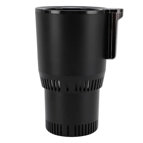 Alomejor Car Drink Cooler Warmer LCD Screen Display Temperature Car Cup Cooler Heater for Road Trip Aluminum (Black) — view 5