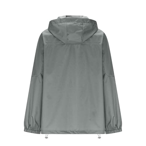 Waterproof Jacket Packable Rain Coats for Women Lightweight Rain Jacket with Hooded Ladies Packable Functional Jackets Windbreaker Breathable Active Outdoor Coats Gray S — view 4