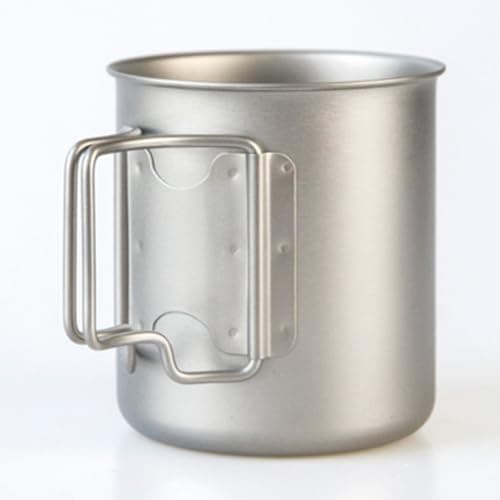 FUANA for Stainless Steel Camping Mug, Lightweight Foldable Handle for Water Cup Outdoor Hiking Travel, Coffee Tea Tumbler with Mesh Bag 220ml-750ml — view 3
