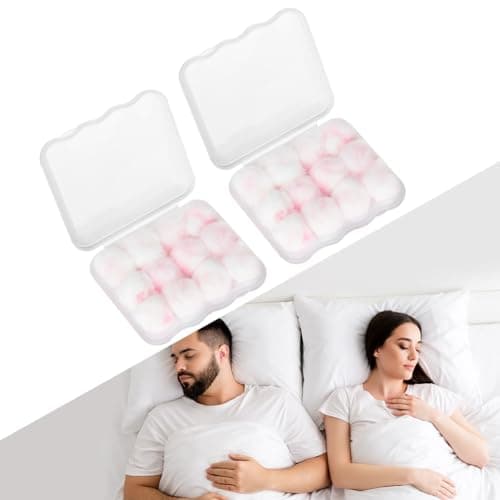 ABOHU Earplugs Wax Cotton, 12 Pairs Wax Ear Plugs for Sleeping Noise Cancelling, Reusable Wax Mouldable Earplugs, Cotton Wool Ear Plugs for Sleeping, Hearing Protection, Travel, Concerts