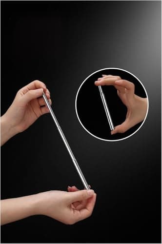 Metal Straw, Reusable Drinking Straws, Collapsible Straw, Collapsible Metal Straws Drinking, with Case and Cleaning, for Home Travel and Office (Black) — view 3