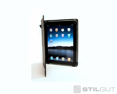 StilGut Black, elegant case in genuine leather for Apple iPad Wifi + 3G, black — view 3