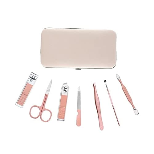 aRKé Manicure Set Nail Clippers Cutter Tweezers Eyebrow Scissors Professional Rose Gold Stainless Steel Manicure and Pedicure Tools Travel Size Nail Grooming Kit with Case for Women — view 6