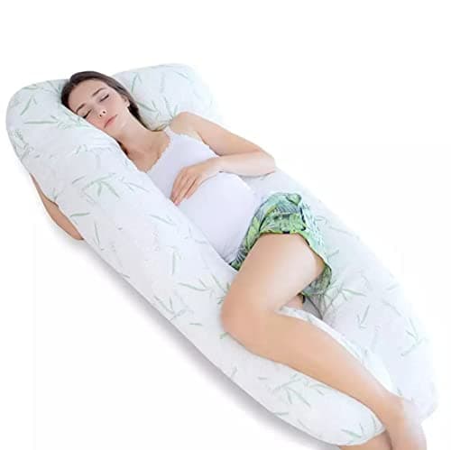 Bedding Home 9ft U Shaped Pregnancy Pillow with Removable Bamboo Cover, Hollow Fiber Body Pillow for Adults, Side Sleeper Maternity Pillow for Sleeping, Breastfeeding and Post-Surgery Recovery — view 2