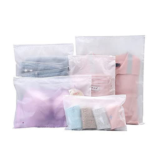 25 Pcs Resealable Ziplock Bags, Plastic Hospital Bags Maternity Essentials, Frosted Ziplock Seal Bag Travel Accessories Space Saver Storage Luggage Organiser Pouch for Home School Trip Hospital