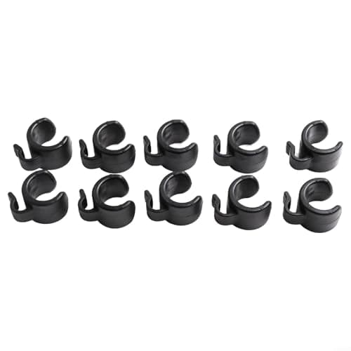 10-Pack ABS Mic Cable Clips for Tripod Stand Black(20mm)