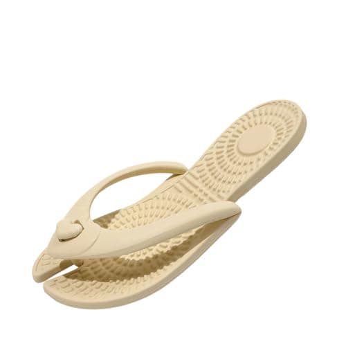 Women Travel Slippers for Portable Comfort Indoor Outdoor Slide Sandals Lightweight EVA (Khaki, 8)