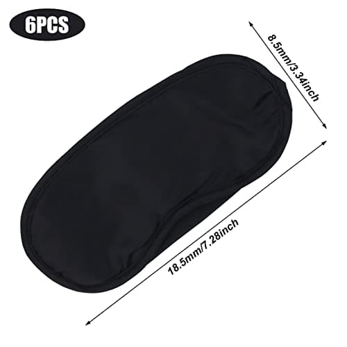 6 Pack Sleep Eye Blindfold Shade Cover, Sleeping Blindfold for Men & Women, Suitable for Lunch Break/Travel/on The Plane/Hotel/Camping Usage (Black) — view 2