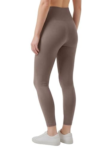 LUXY LINE LIMITED Women's High Waisted Fleece Lined Leggings, Thermal Tummy Control Yoga Pants for Gym, Workout (UK, Numeric, 8, 10, Regular, Regular, Beige) — view 4