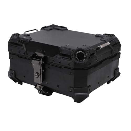 RiToEasysports Motorcycle Rear Box Aluminum Alloy Motorcycle Top Case 28L Waterproofing Lockable Arrow Storage Case Trunk for Commuting Touring Riders with 221°F Heat Resistance