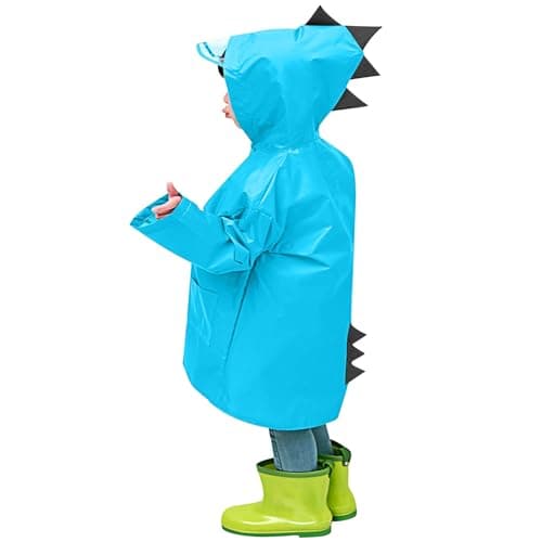 1-6 Years Kids Raincoats UK Sale Clearance Toddler Boys Girls Waterproof Rain Jacket Hooded Rain Poncho Cute Dinosaur Raincoat Outwear Reusable Rainwear Outdoor Camping, Emergency Situations, Travel — view 2