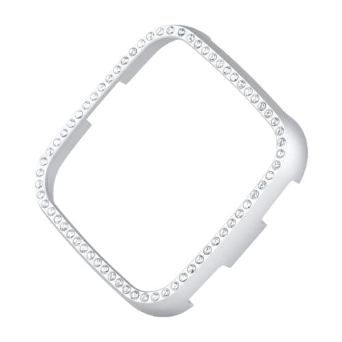 Housoutil Smart Watch Shell Protective Case with Stainless Steel Diamond Frame for Fitness Smartwatches Silver Drop Resistance Cover Suitable for Daily Use — view 5