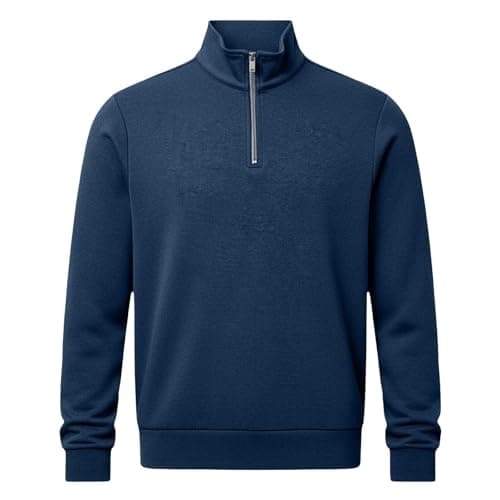 Men's Jumpers Quarter Zip Pullover Men Casual Fleece Mock Neck Sweatshirt — view 4