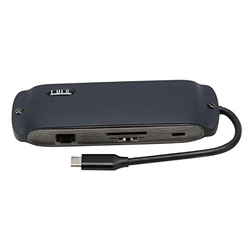 Yanmis 8 in 1 USB C Hub Docking Station, USB C Multiport Adapter Dual Monitors with 4K RJ45 100W PD, for Laptop Type Dongle, USB3.0 USB2.0 TF Card Reader, Plug and Play, (Navy Blue) — view 5
