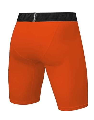 PowerLayer Men's Compression Base Layer Shorts Thermal Shorts Underwear - Orange, L — view 3