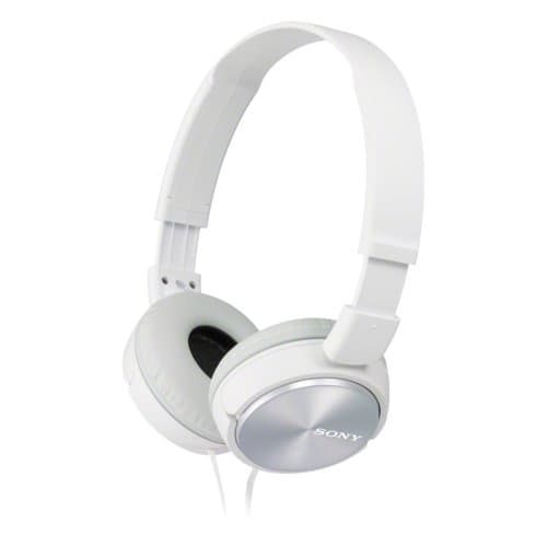 Sony MDR-ZX310 On-Ear Overhead Wired Headphones, Swivel Fold, 3.5mm Headphone Jack - Metallic White