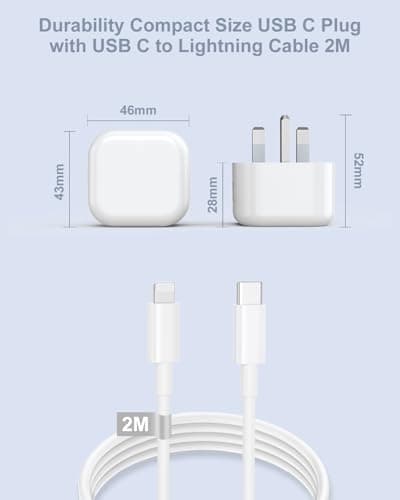 iPhone Charger Fast Charge,20W USB C Charger Plug with USB C to Lightning — view 5