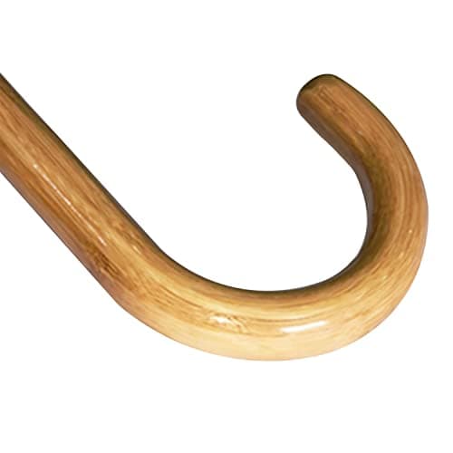Traditional Bamboo Wood Walking Stick For Men And Women,Walking Cane For Seniors With A Crook Handle And Non-slip Foot Mats — view 3