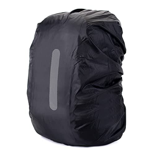 HYCOPROT Waterproof Backpack Rain Cover with Reflective, High Visibility Foldable Ultralight Dust and Rain Cover Rucksack for Hiking Camping Touring Cycling (Black, M)