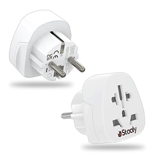World To EU Travel Adapter (2 Pack) | UK, US, Australia To Europe Plug Adapter | 2x Universal Plug Adapters For Use France, Germany, Spain & Most of Europe