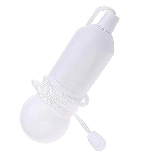 BomKra 8 Pack LED Pull Cord Light Bulb, White LED Bulb Light Hanging Pull Cord Lamp Battery Operated, Portable Night Light for Party, Weddings, Festivals Lighting, Camping, Room Decoration — view 5