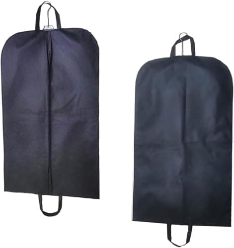 Black Suit Carrier - Reusable Garment Bag with Full Zipper, Perfect for Travel or Home Storage - Breathable Coat and Tuxedo Carrier