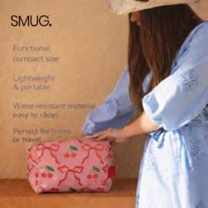 SMUG Wash Bag | Waterproof Travel Toiletry Bags for Travelling, Gym, Shower, Shaving, Toiletries, Cosmetics & Makeup Bag | Large Washbag for Men & Women | Spacious & Easy to Clean | Red Cherries — view 5