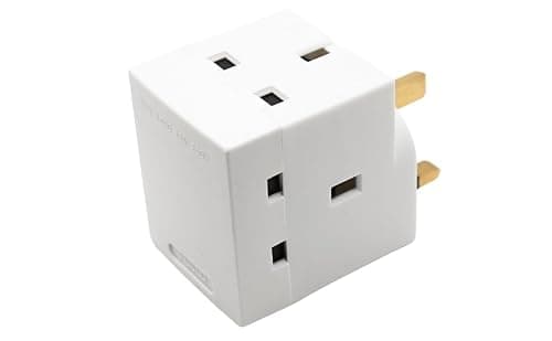 SHPELEC® 13A 3-Way Fused Adaptor - Heavy Duty Triple Plug Outlet Converter with Built-in Surge Protection - Safe & Reliable Power Splitter for Home, Office, and Travel (2 Pack) — view 3