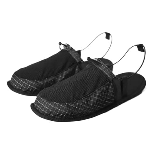 Ultralight Foldable Camp Shoes Portable Travel Slippers for Hiking Black