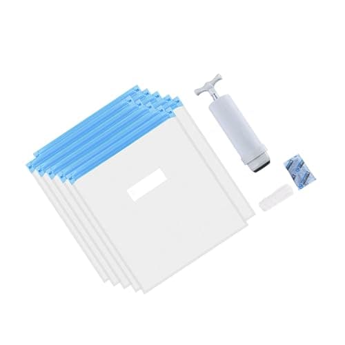 SEWACC Vacuum Compression Storage Bags Set with Pump and Clips Nylon Carbon Fiber Dustproof Space Saver Bags for 3D Printer Consumables and Clothes with 5 Drying Sachets