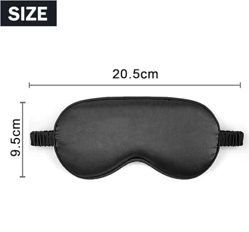 Sleep Mask Satin Eye Mask, Blackout, Black — view 2