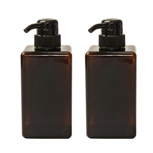 WRITWAA 2pcs Ml Refillable Lotion Dispenser Bottle in Brown Plastic with Large Capacity for Travel and Bar Use, Pump Bottle for Shampoo, Body Care Products Storage