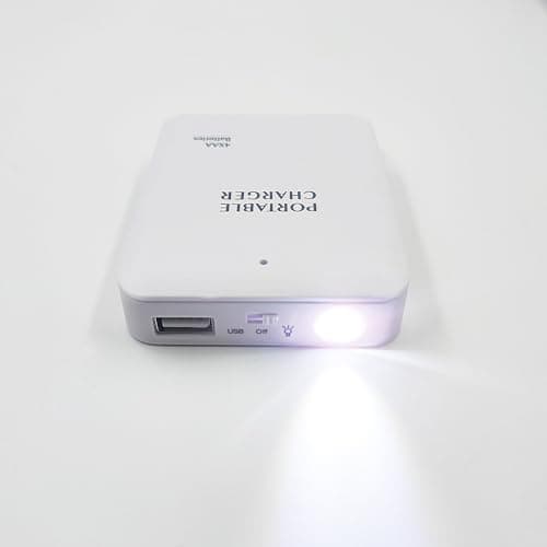 Battery Operated Phone Charger Emergency|USB Battery Powered Power Bank Portable 4 AA Batteries Powered Outlet (White) — view 2