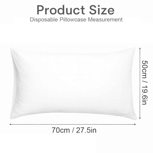Disposable Pillow Case Non Woven Pillow Covers Pillow Sheets for Medical Travel Hotel Bedroom Home Bedding Portable Supplies 70 x 48 CM (DP-404-A (20 Pack)) — view 2