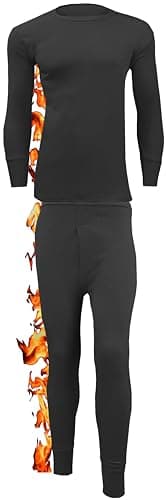 ZRWASKA® Men's Extreme Thermal Underwear Sets Tops & Bottoms, T-Shirt Long Sleeve Top Vest & Long Johns Trousers Warm Winter Thermals Men Set Base Layer Charcoal, Size Medium
