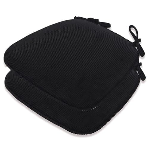 Non Slip U Shaped Dining Chair Cushion Set 8 Pack Kitchen Chair Pads with Machine Washable Cover Black 41x43cm Dining Room Seat Cushion Non Slip Design Comfortable and Stylish Easy to Clean