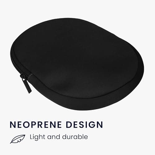 kwmobile Neoprene Headphone Case for Tune 600 / 500BT / 510BT / 450 Cover – Over-Ear Headset Storage Pouch - Soft Travel Carry Bag Black — view 4