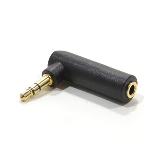kenable 3.5mm Stereo Jack Socket to Male Right Angle Adapter Plug Gold — view 3