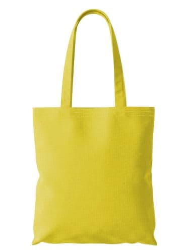 Wonky Line Premium Cotton Tote Bag, Eco-Friendly Shopping Bag, 100% Cotton Canvas, Reusable Grocery Cloth Bag, Extra Strong Long Handle Double Stitched Ideal for Printing (Yellow)