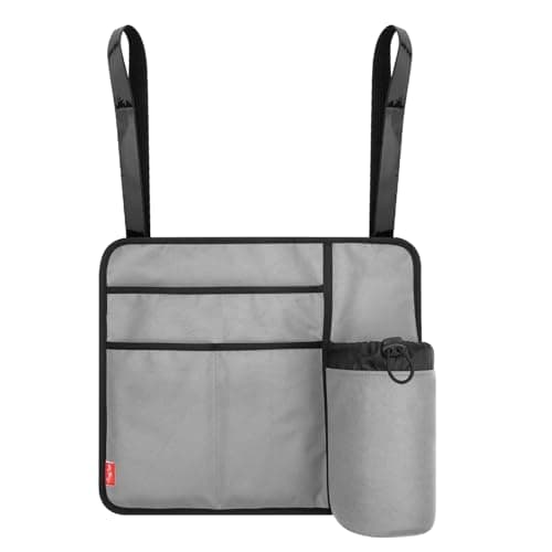 Airplane Seat Back Organizer & Storage, Airplane Tray Table Cover for Personal Items, Airline Seat Hanging Pockets Media Pouch,Reusable Travel Essentials,Fits Tablets,Cell Phone,Water Bottle (Grey) — view 4
