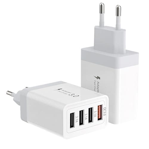 2PCS Multiple USB Charger, 33W with 4 Ports QC 3.0 Quick Charge