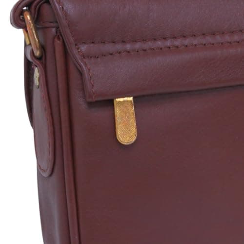 Luigi's Genuine Leather Cross-Body Bag – Adjustable Strap, Magnetic Lock, Zipper Pockets, Elegant Design(Cognac) — view 6