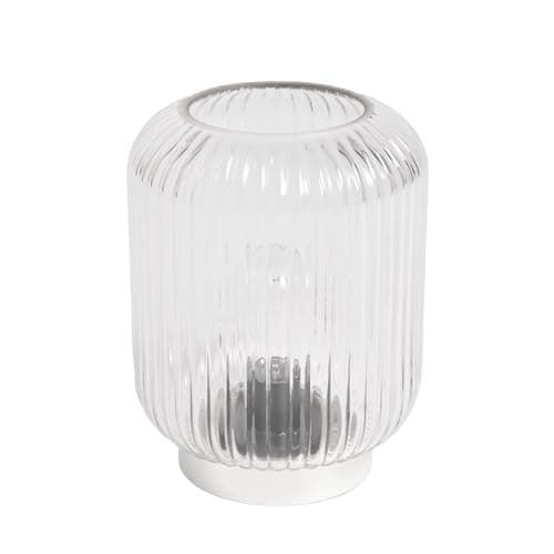 OHS Clear Glass Cordless Table Lamps, Battery Operated Lamp Portable LED Touch Light Decorative Bedside Table Lamps for Bedroom Living Room Office Outdoor Use